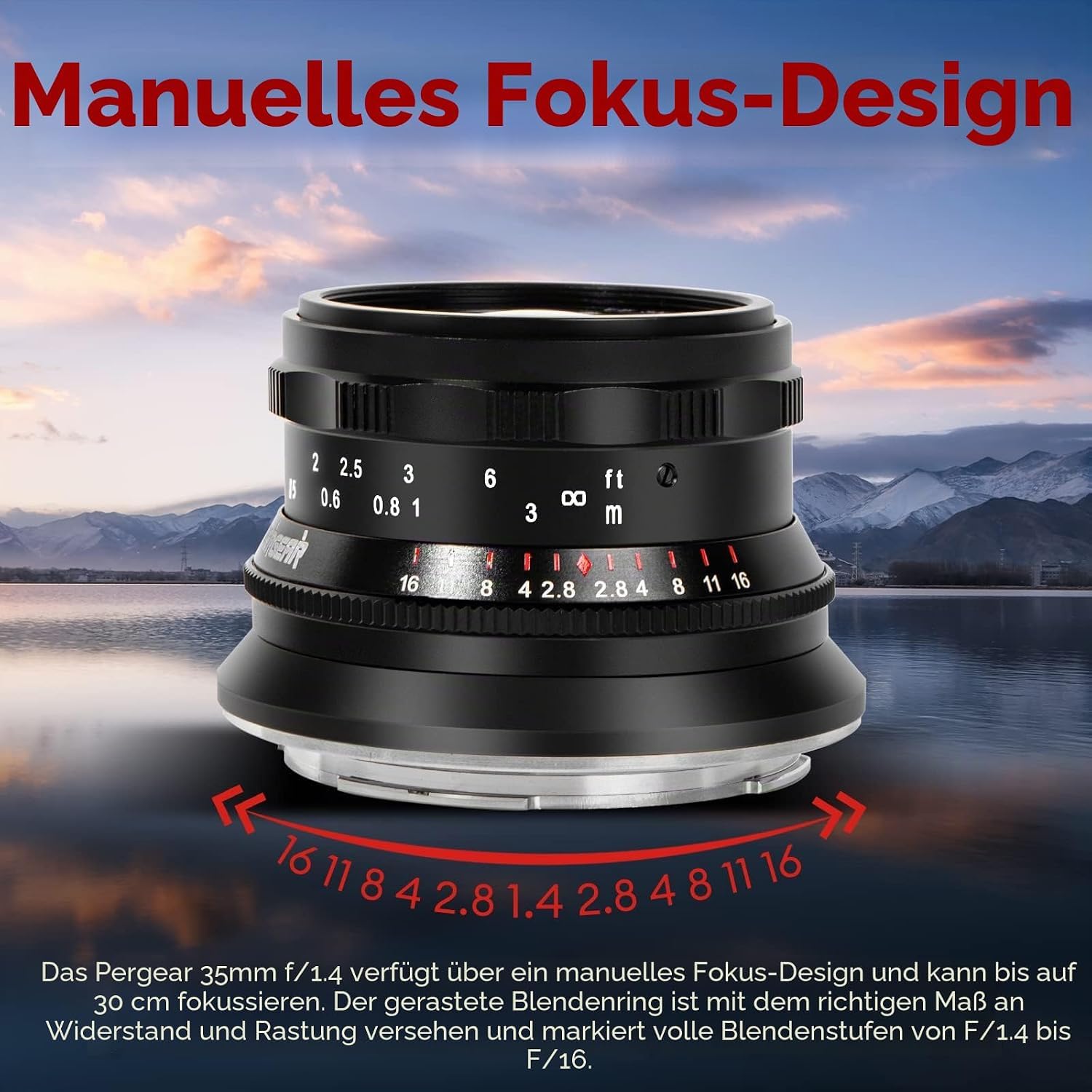 Amazon.com : PERGEAR 35mm F1.4 Full-Frame Manual Focus Lens for L